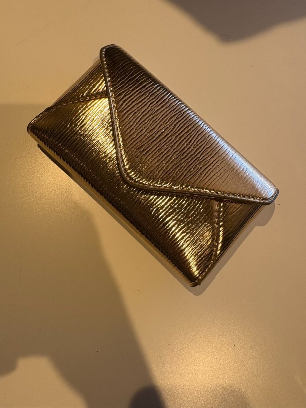 Gold Clutch with Chain Shoulder Strap Option
